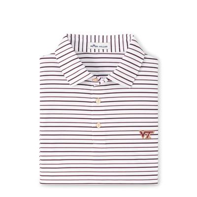 Virginia Tech Peter Millar Wiggs Stripe Stretch Polo