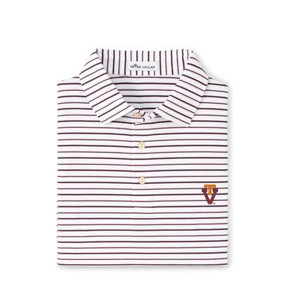 Virginia Tech Peter Millar Vault Wiggs Stripe Stretch Polo