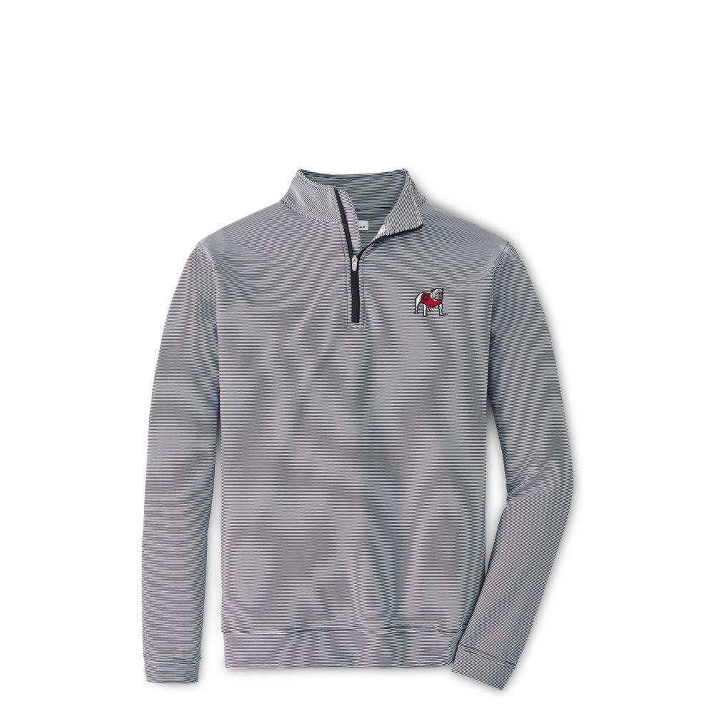 Dawgs | Georgia Peter Millar Perth Stripe Stretch 1/4 Zip | Alumni Hall