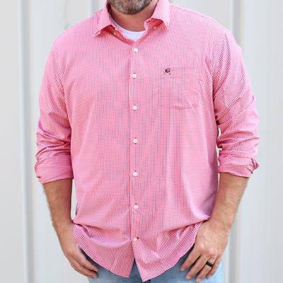 Georgia Peter Millar Gingham Stretch Woven Shirt