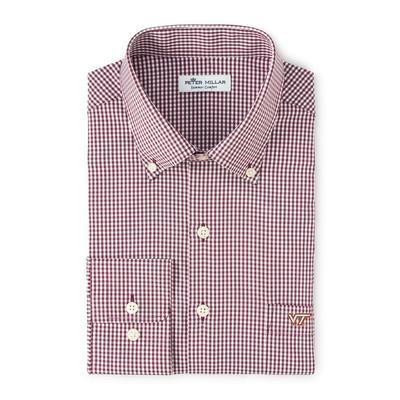 Virginia Tech Peter Millar Gingham Stretch Woven Shirt