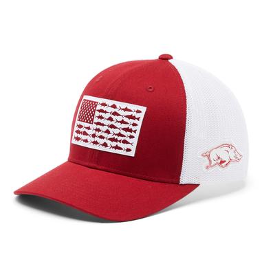 Arkansas Columbia PFG Fish Flag Mesh Hat