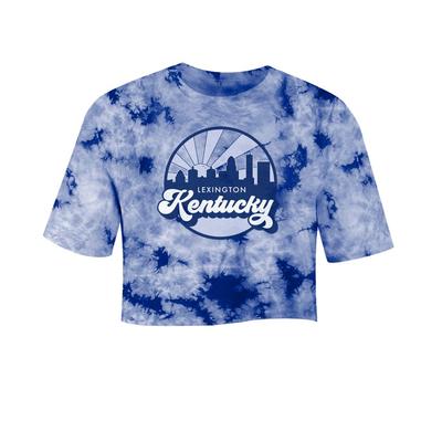 Kentucky Women's Tie Dye Crystal Wash Crop Short Sleeve Tee