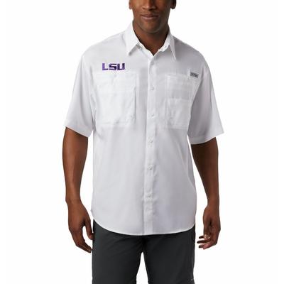 LSU Men's Columbia Tamiami Short Sleeve Shirt - Tall Sizing