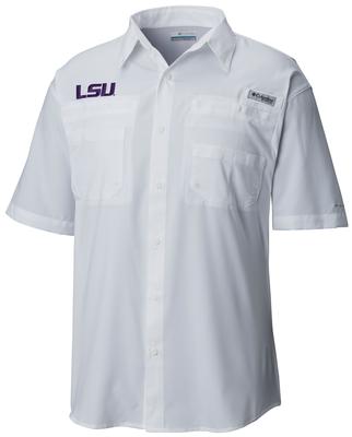 LSU Men's Columbia Tamiami Short Sleeve Shirt - Big Sizing
