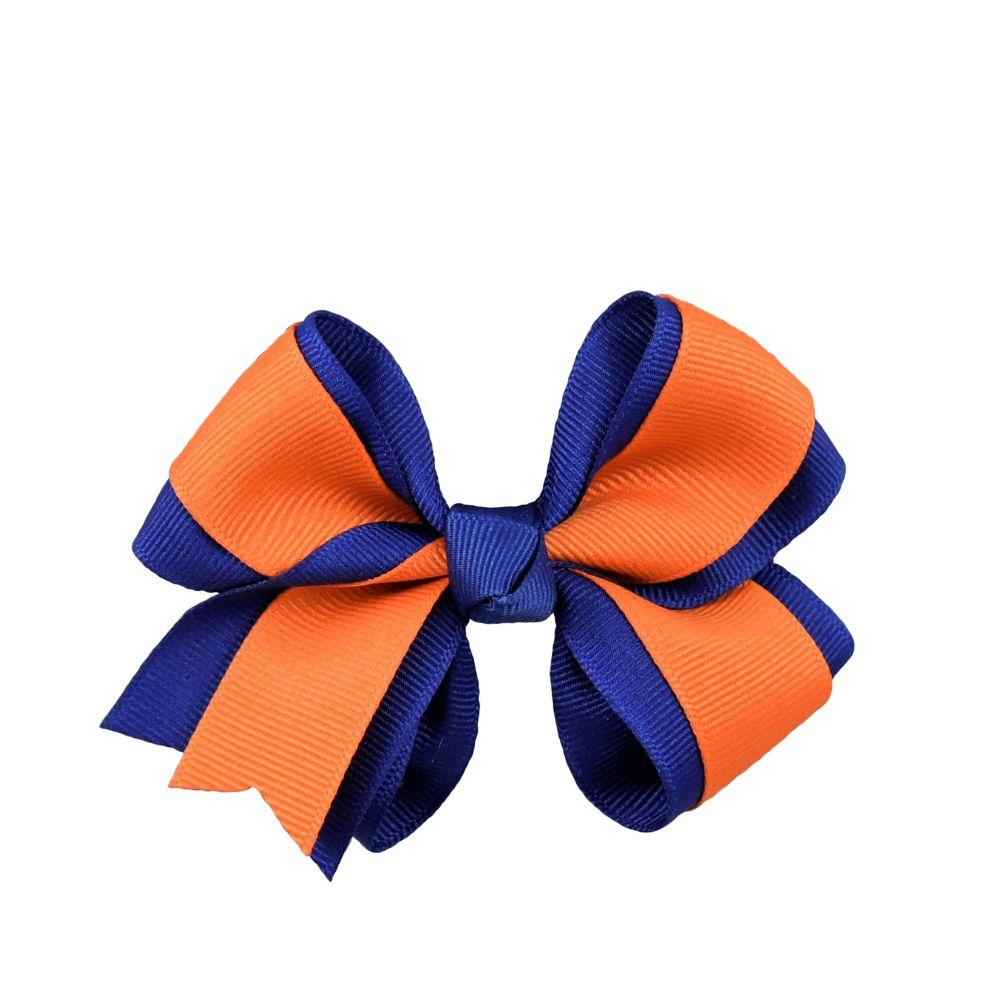  Blue & Orange Fluff Bow