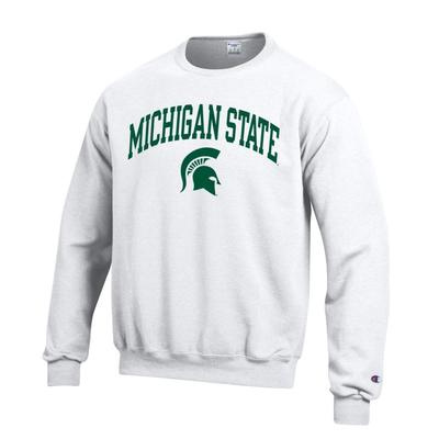 Michigan State Champion Fleece Screen Print Arch with Logo Crew
