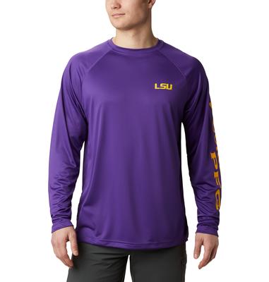 LSU Columbia Men's Terminal Tackle Long Sleeve Shirt - Tall Sizing