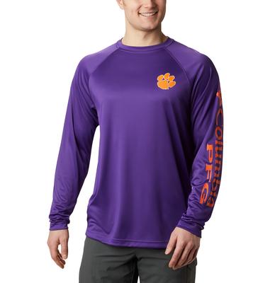 Clemson Columbia Men's Terminal Tackle Long Sleeve Shirt - Tall Sizing