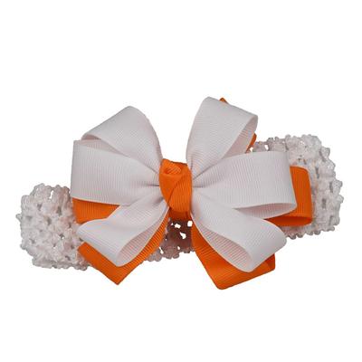 Orange & White Fluff Crochet Headband