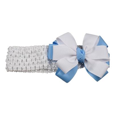 Light Blue & White Fluff Crochet Headband