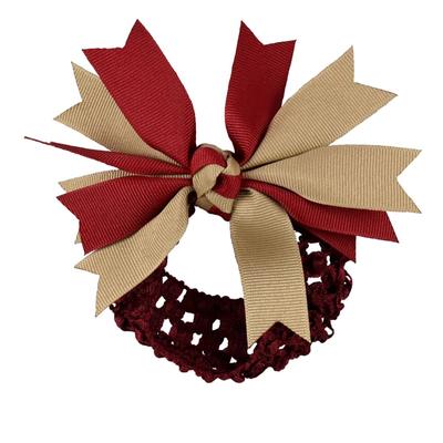 Garnet & Khaki Pinwheel Crochet Headband
