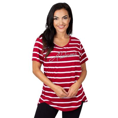 Alabama University Girls Women's Striped Tee