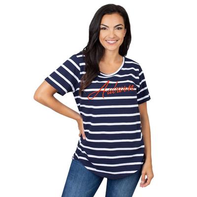 Auburn University Girls Women's Striped Tee