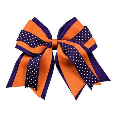 Orange & Purple Layered Dot Ponytail Holder