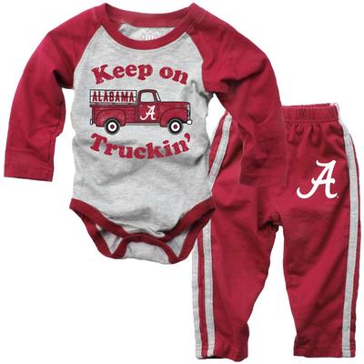 Alabama Infant Keep on Truckin' Long Sleeve Onesie Pant Set