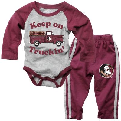 Florida State Infant Keep on Truckin' Long Sleeve Onesie Pant Set