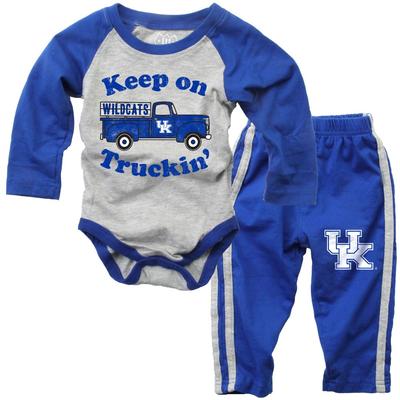 Kentucky Infant Keep on Truckin' Long Sleeve Onesie Pant Set