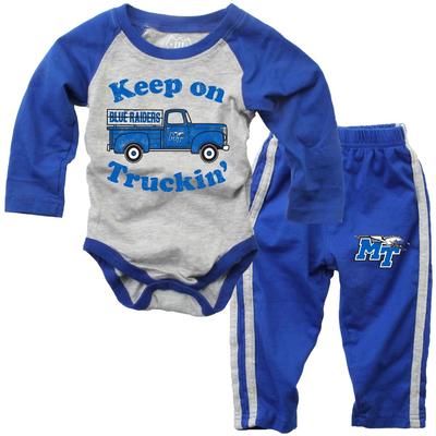 MTSU Infant Keep on Truckin' Long Sleeve Onesie Pant Set