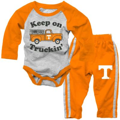 Tennessee Infant Keep on Truckin' Long Sleeve Onesie Pant Set