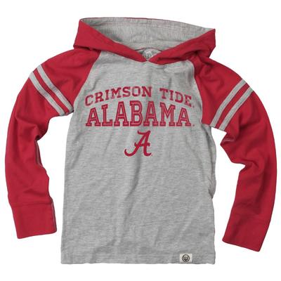 Alabama Boy's Inline Arched Long Sleeve Hooded Raglan