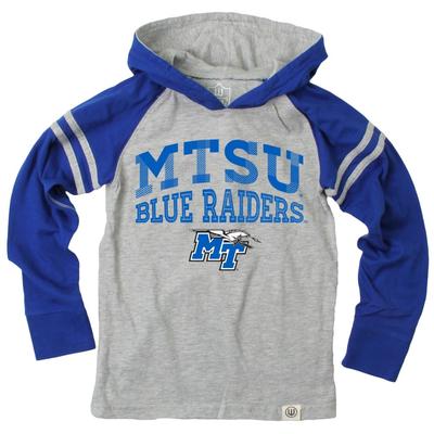 MTSU Boy's Inline Arched Long Sleeve Hooded Raglan