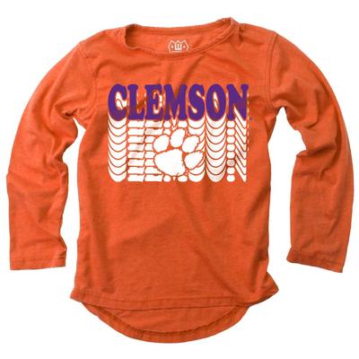 Clemson Girl's Burnout Long Sleeve Tee