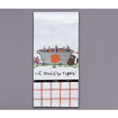 Clemson Magnolia Lane Eat, Drink, Go Tigers Hand Towel