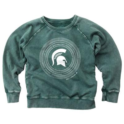 Michigan State Girl's Faded Fleece Crew