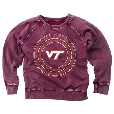 Virginia Tech Girl's Faded Fleece Crew
