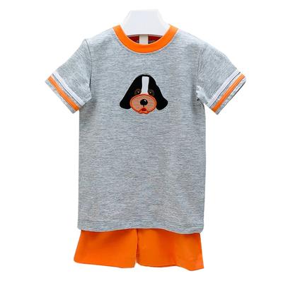 Ishtex Toddler Grey and Orange Tee and Shorts Set