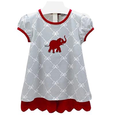 Ishtex Toddler Grey and Crimson Tee and Short Set