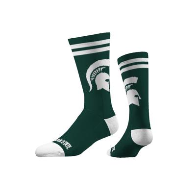 Michigan State Strideline Spartan Logo Crew Socks