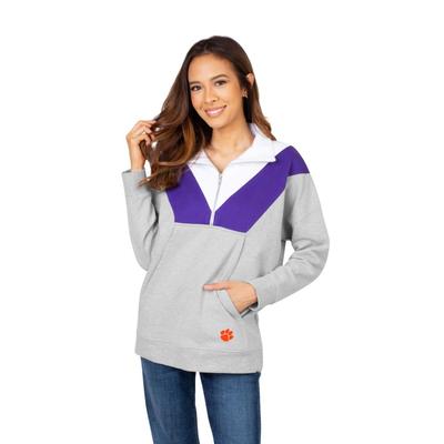 Clemson University Girls Women's Color Block 1/4 Zip Pullover