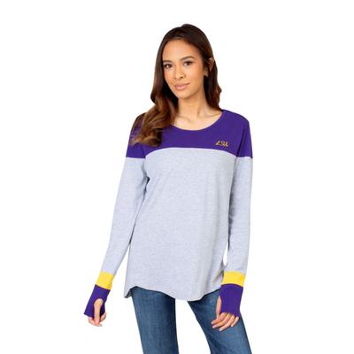 LSU University Girl Women's Color Block Long Sleeve Top