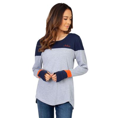 Auburn University Girls Women's Color Block Long Sleeve Top