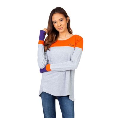 Clemson University Girls Women's Color Block Long Sleeve Top