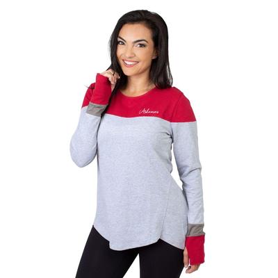 Arkansas University Girls Women's Color Block Long Sleeve Top