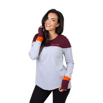 Virginia Tech University Girls Women's Color Block Long Sleeve Top