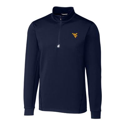 West Virginia Cutter & Buck Men's Traverse 1/2 Zip Pullover