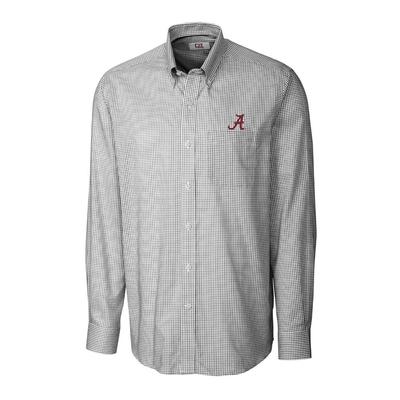 Alabama Cutter & Buck Men's Tattersall Woven Dress Shirt