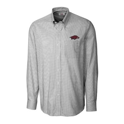 Arkansas Cutter & Buck Men's Tattersall Woven Dress Shirt