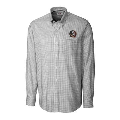 Florida State Cutter & Buck Men's Tattersall Woven Dress Shirt