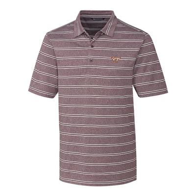 Virginia Tech Cutter & Buck Men's Forge Heather Stripe Polo