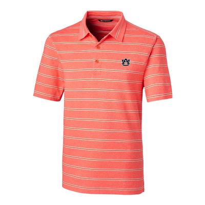 Auburn Cutter & Buck Men's Forge Heather Stripe Polo