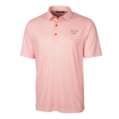 Virginia Tech Cutter & Buck Men's Pike Double Dot Print Polo
