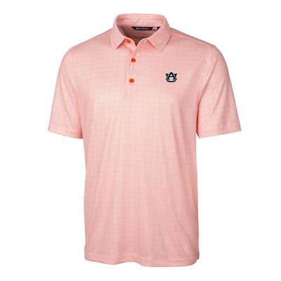 Auburn Cutter & Buck Men's Pike Double Dot Print Polo