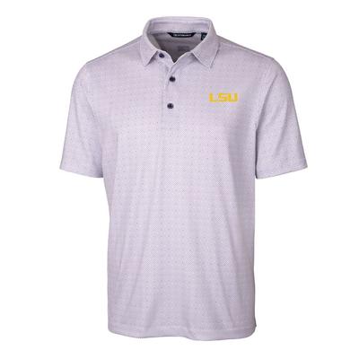 LSU Cutter & Buck Men's Pike Double Dot Print Polo