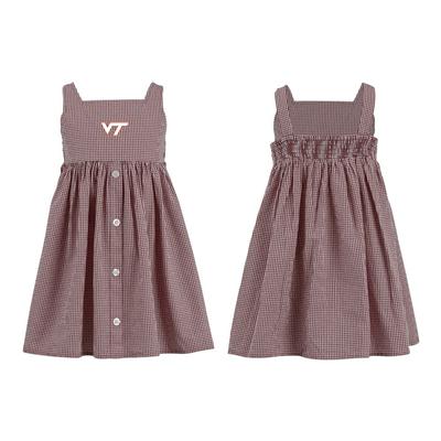 Virginia Tech Toddler Jillian Gingham Ruffle Dress