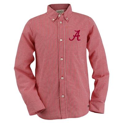 Alabama Youth Gingham Long Sleeve Woven Button Down